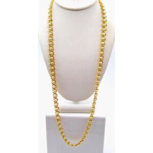 Classic Napier Pearl Chain Necklace, Rich Retro Gold Tone Vintage Strand